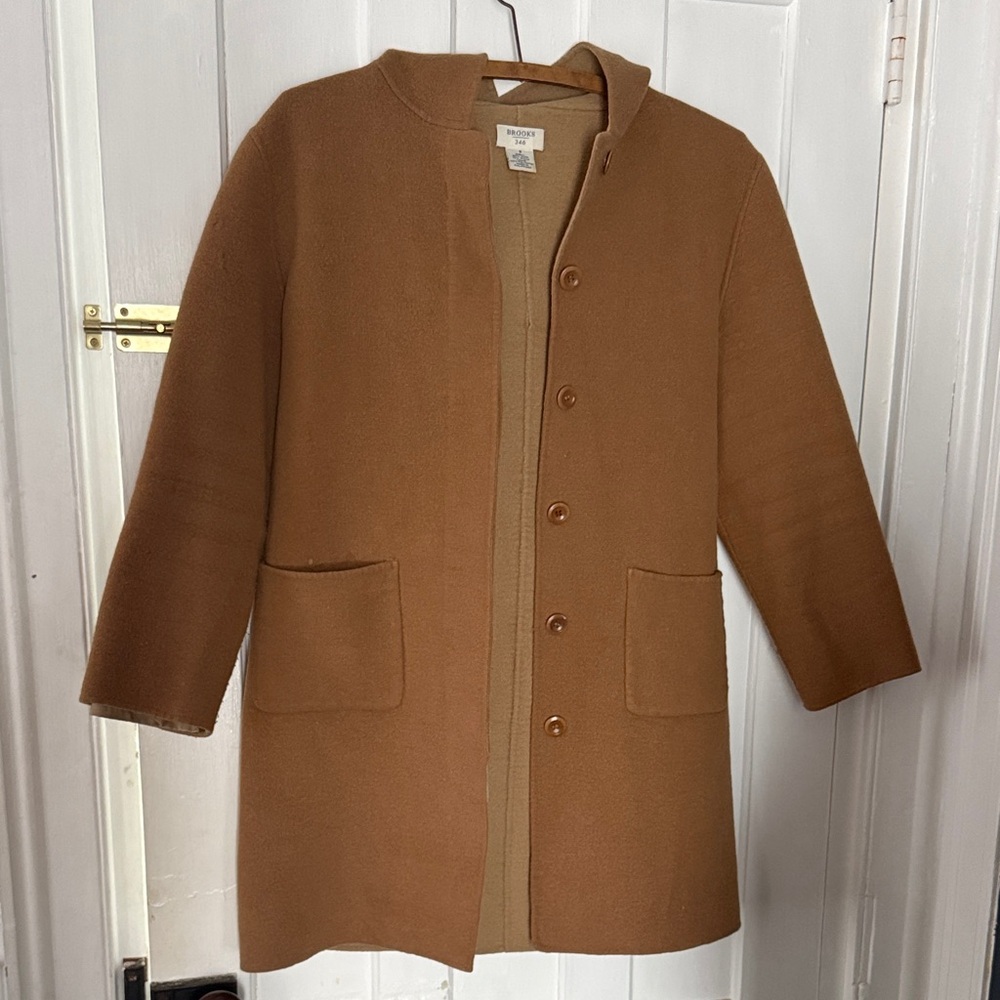 Brooks Camel Wool Blend Coat